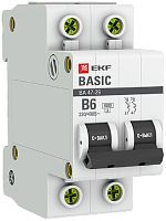 Выключатель автоматический EKF Basic ВА47-29 2п 6А B 4.5кА картинка